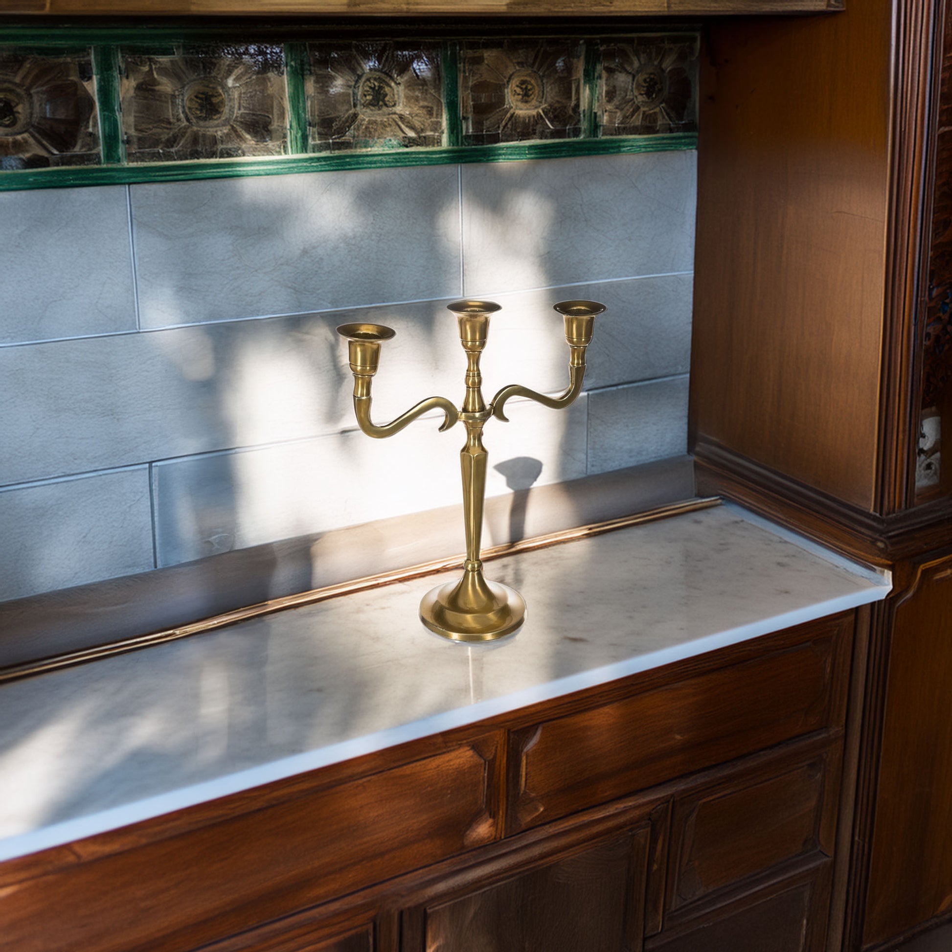 Wellhome Portavelas Metal Dorado 3 Cabezas_2