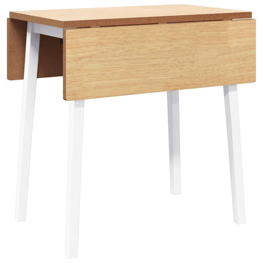 Mesa De Comedor De Madera Maciza De Caucho Blanco_0