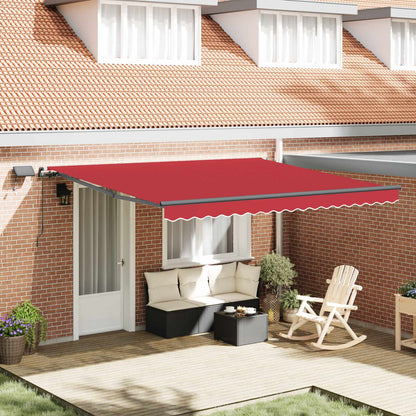 Toldo Retráctil Rojo 400 X 300 Cm Tela Y Aluminio_1