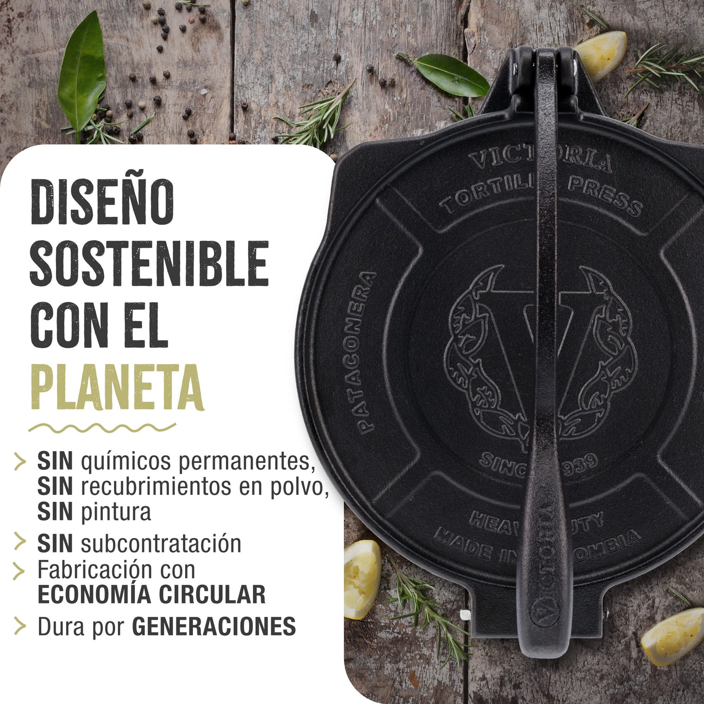 Victoria Prensa Tortillera Para Tortillas Mexicanas Hierro Fundido Hd Curado 20cm, Pataconera Colombiana, 34214, Negro_5
