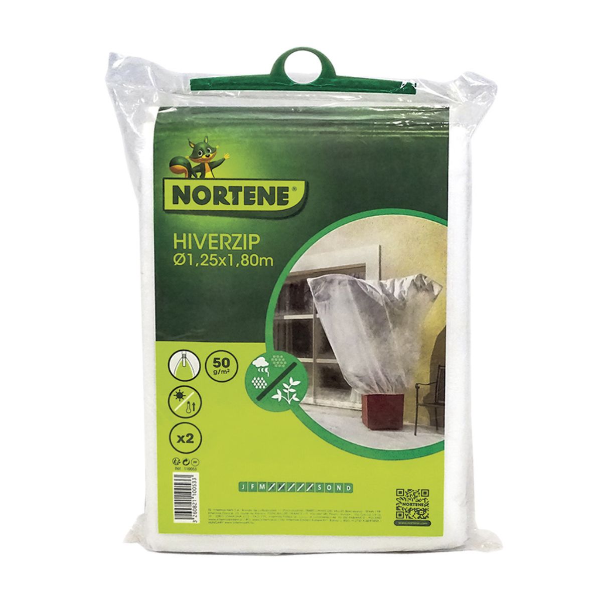 Funda de hibernación antiheladas con cremallera Hiverzip 2 x 1,80 m Nortene 2 ud