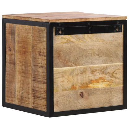 Mesita De Noche Madera Maciza De Mango 40x35x40 Cm_3