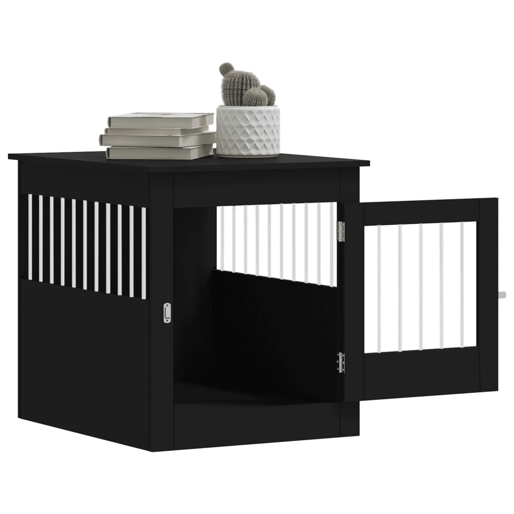 Vidaxl Jaula Para Perros Madera De Ingeniería Negro 64,5x80x71 Cm_4