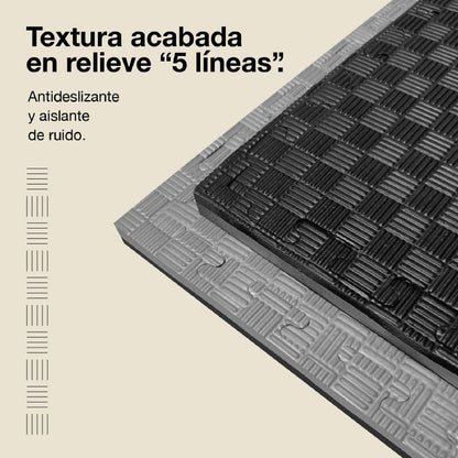Tatami Puzzle 4cm 100x100cm – Superficie 5 Líneas Gris/negro Jowy_3