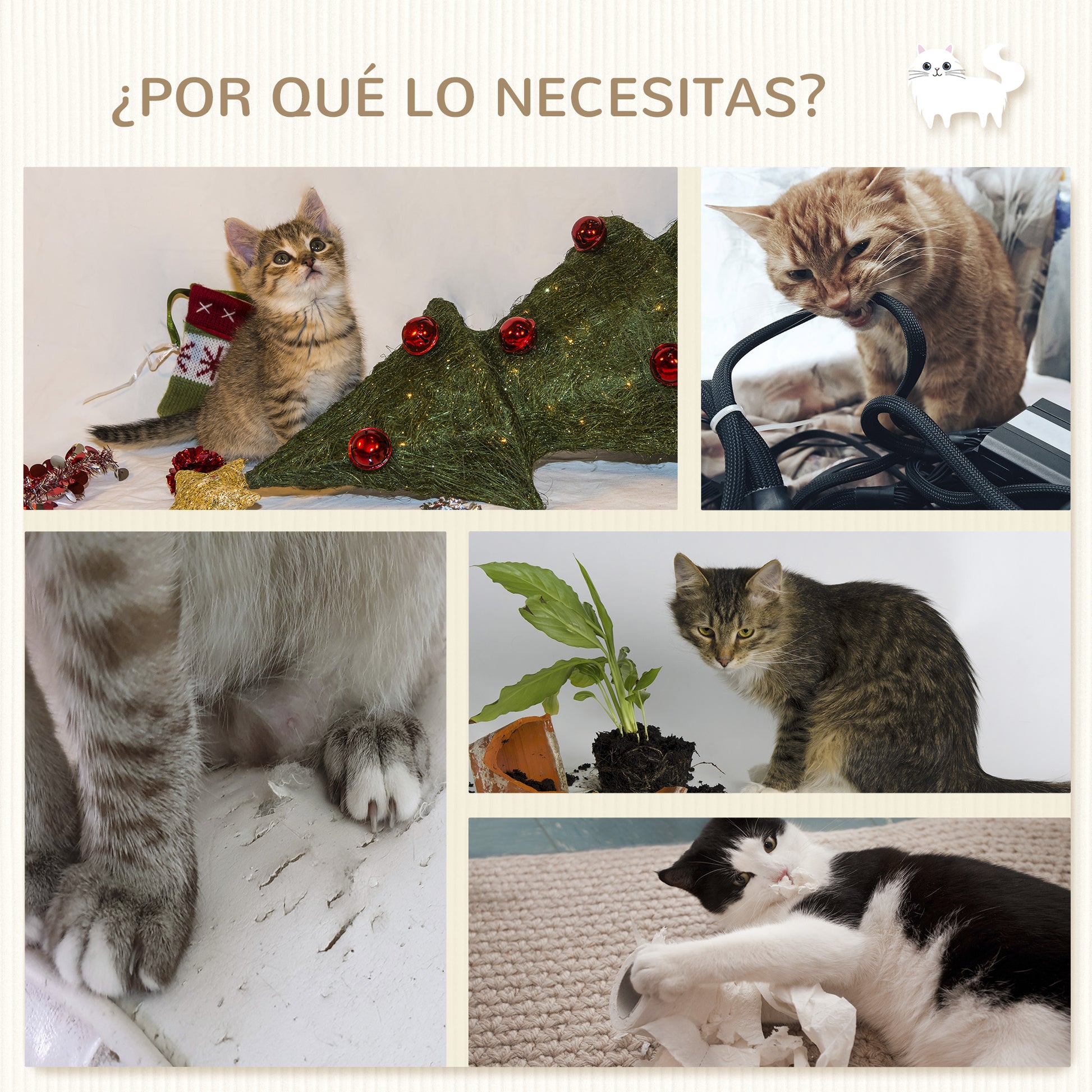 Pawhut Juego De Estanterías Para Gatos De Pared De 4 Piezas Gris_5