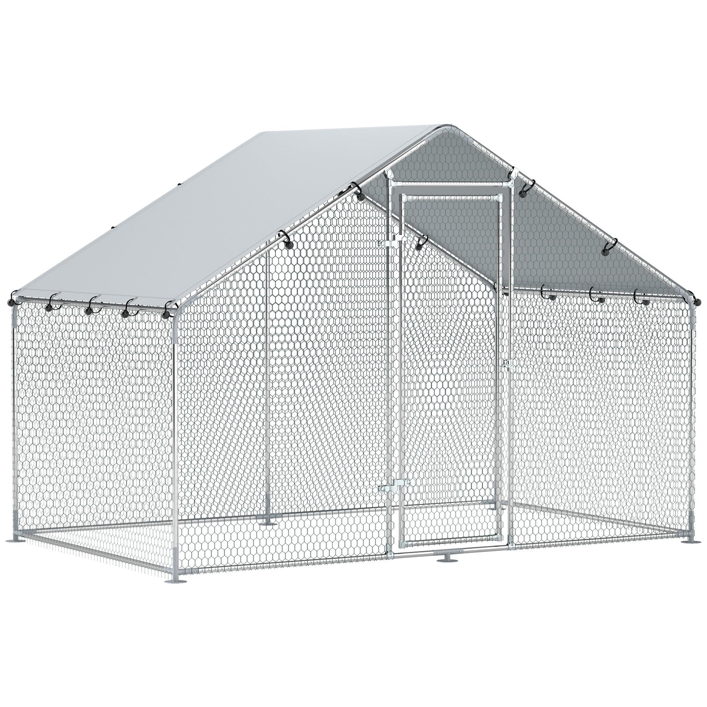 Pawhut Gallinero Para Exterior 3x1,7x1,9 M Con Cubierta Anti-uv E Impermeable_0