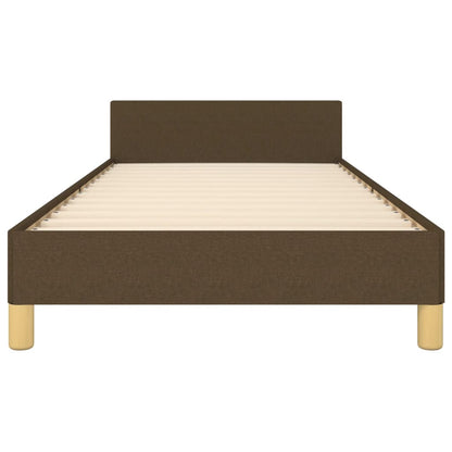 Estructura De Cama Con Cabecero De Tela Marrón Oscuro 80x200 Cm / Vetonek_0