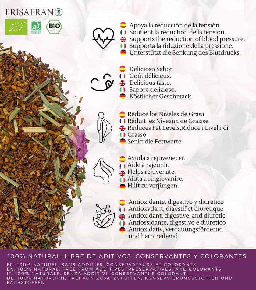 Infusión De Rooibos Antioxidante Ecológica En Granel | Calidad | Frisafran 200 G_3