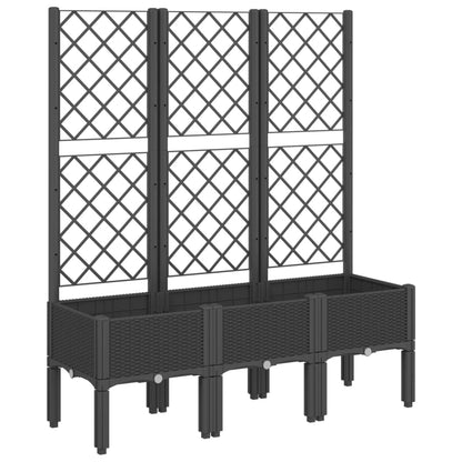 Jardinera Con Enrejado Pp Negro 120x40x142 Cm_0