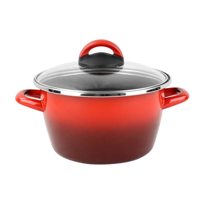 Olla 'sr' Ø16cm Con Tapa Vidrio Rojo Magefesa