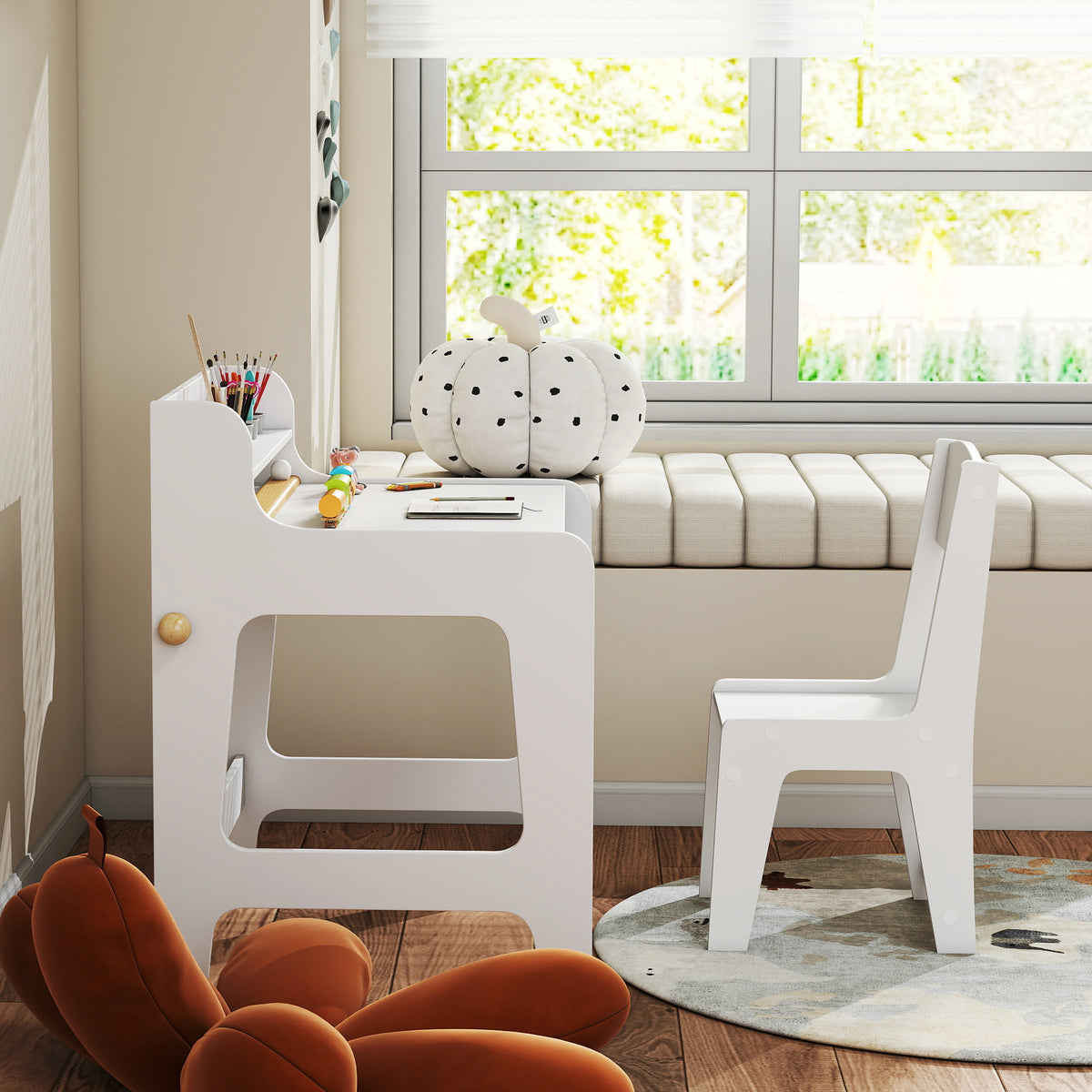 Secretária Infantil Aiyaplay Mdf Branco 62,8x55,6x73,8 Cm 312-154v80wt_3