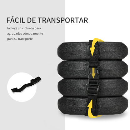 Outsunny Pack De 4 Pesos Para Carpas Plegables Rellenados Con Cemento Negro_5