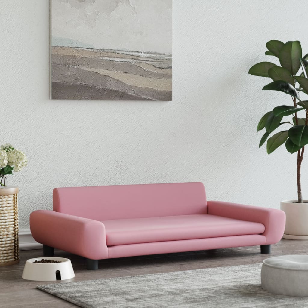 Cama Para Perros De Terciopelo Rosa 100x54x33 Cm / Vetonek_1