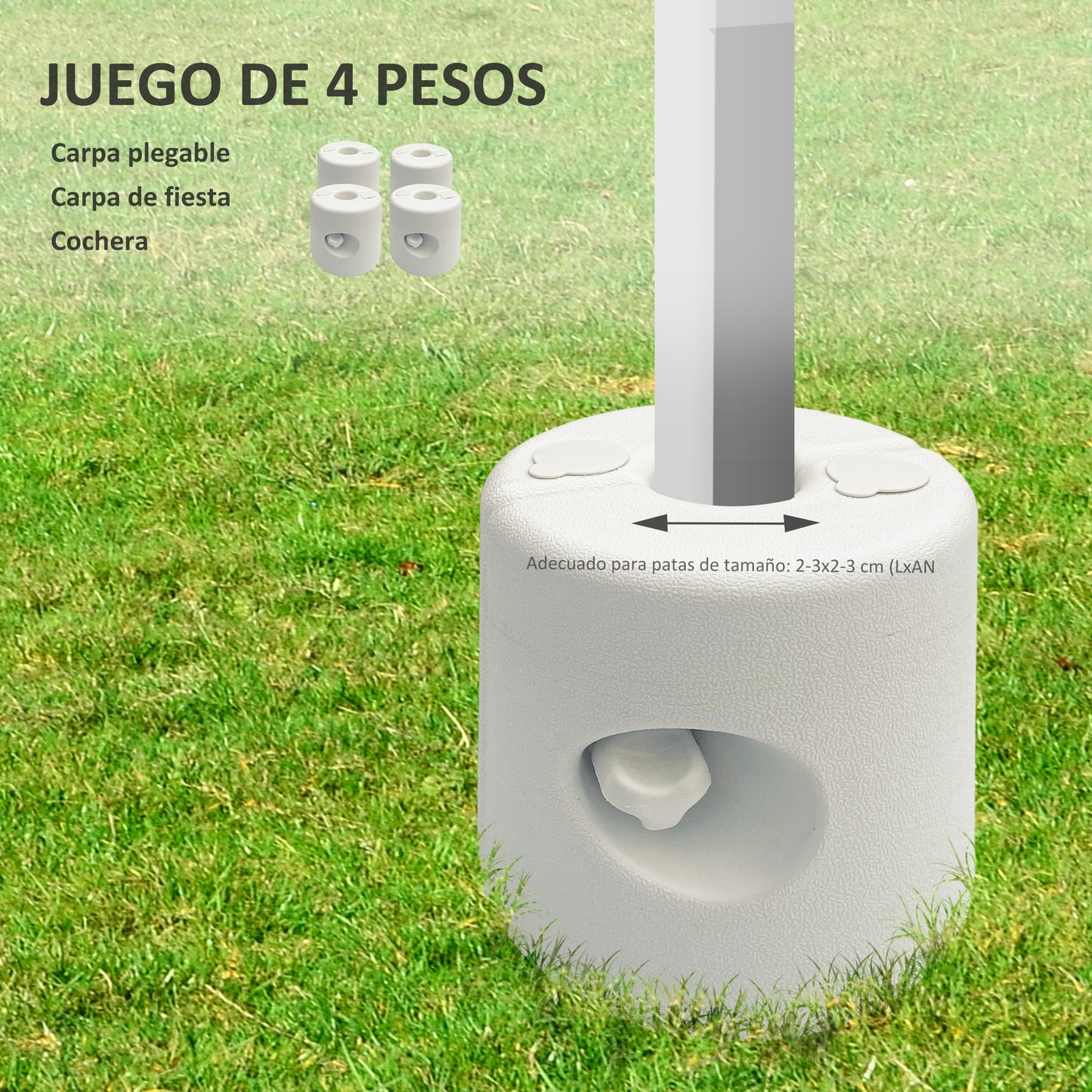 Outsunny Pack De 4 Pesos Para Carpas Plegables Soportes Rellenables Con 8_3