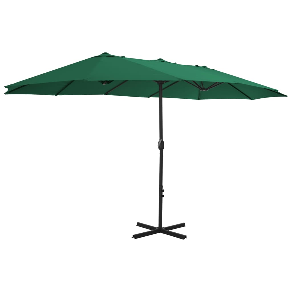 Sombrilla De Jardín Con Palo De Aluminio Verde 460x270 Cm_0