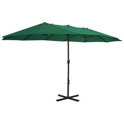 Sombrilla De Jardín Con Palo De Aluminio Verde 460x270 Cm_0
