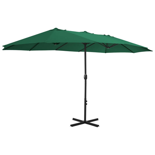 Sombrilla De Jardín Con Palo De Aluminio Verde 460x270 Cm_0