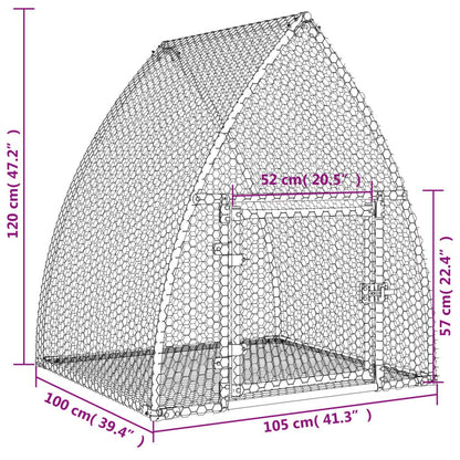 Vidaxl Conejera Acero Galvanizado Plateado 100x105x120 Cm_2