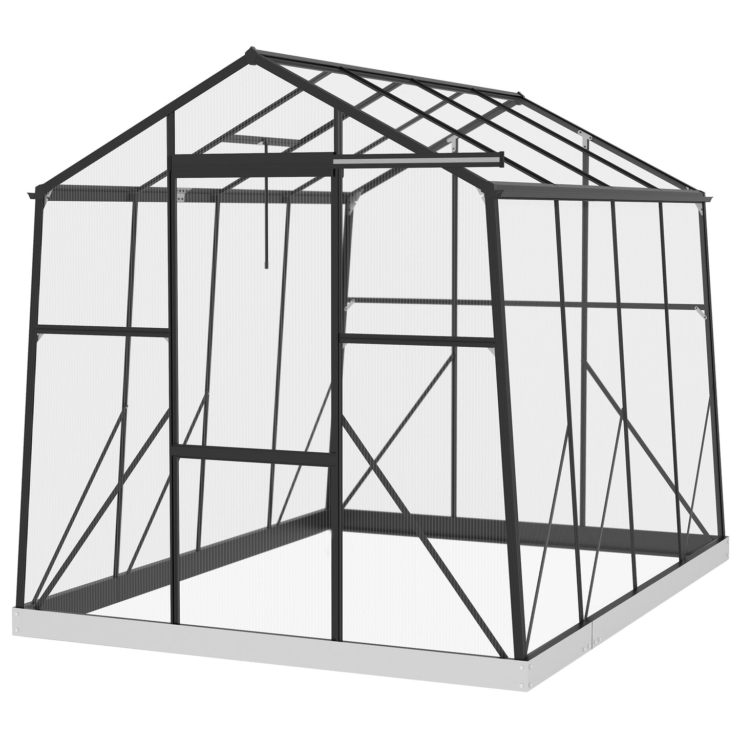 Outsunny Invernadero De Jardín Policarbonato 2x2,5x2 M Negro_0