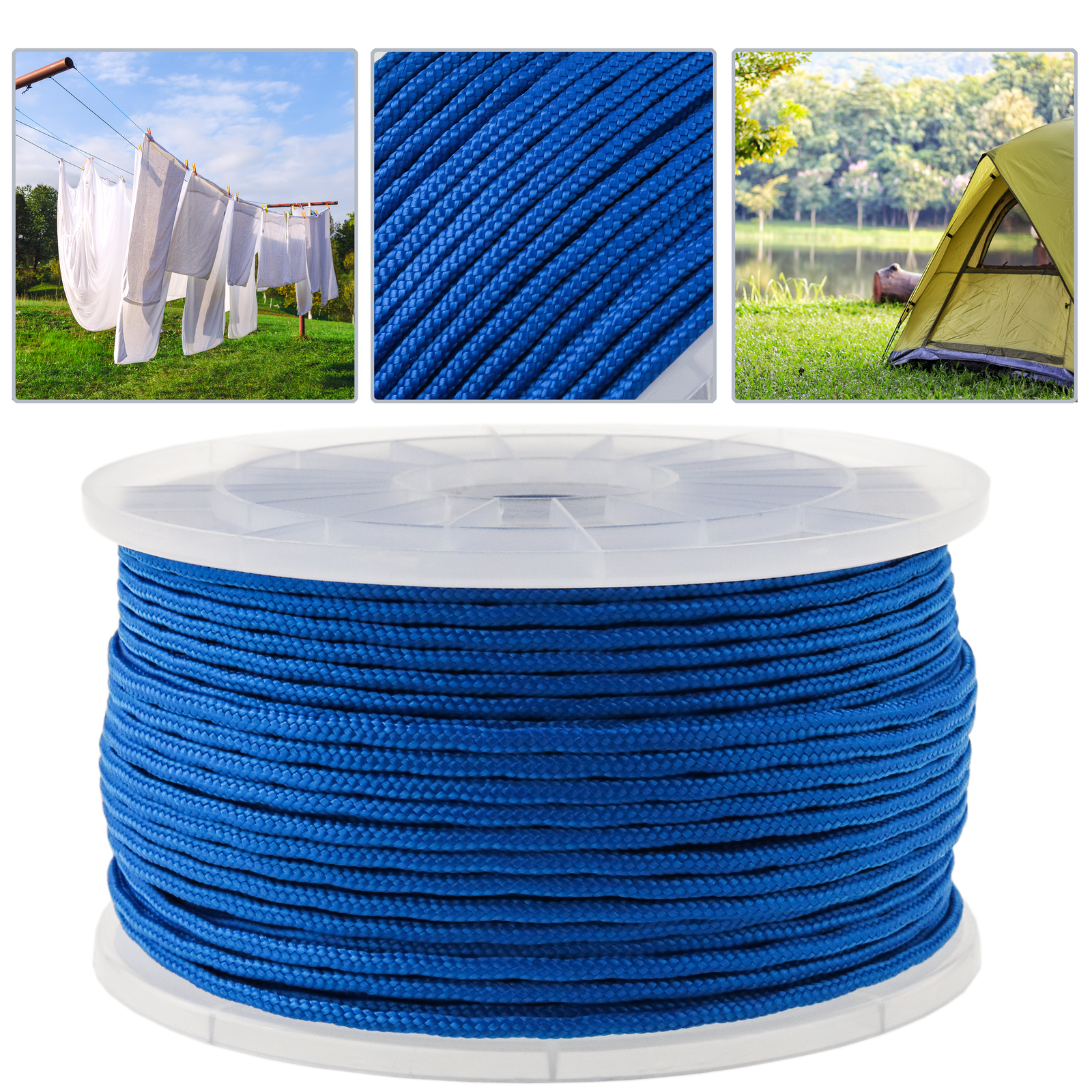 Cuerda Trenzada Multifilamento Pp 100 M X 3 Mm Azul_1