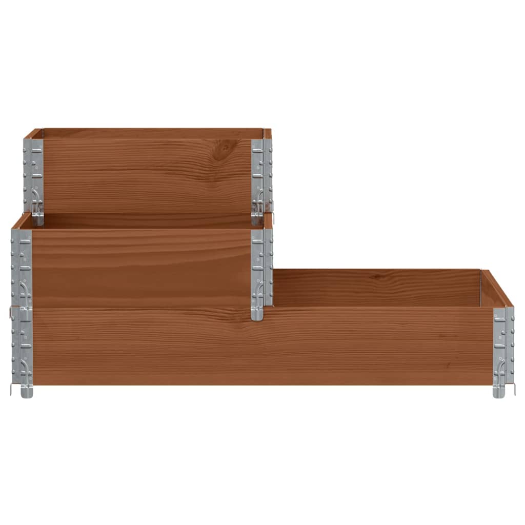 Arriate Elevado De 3 Niveles Madera Maciza Pino Marrón 120x80cm_2