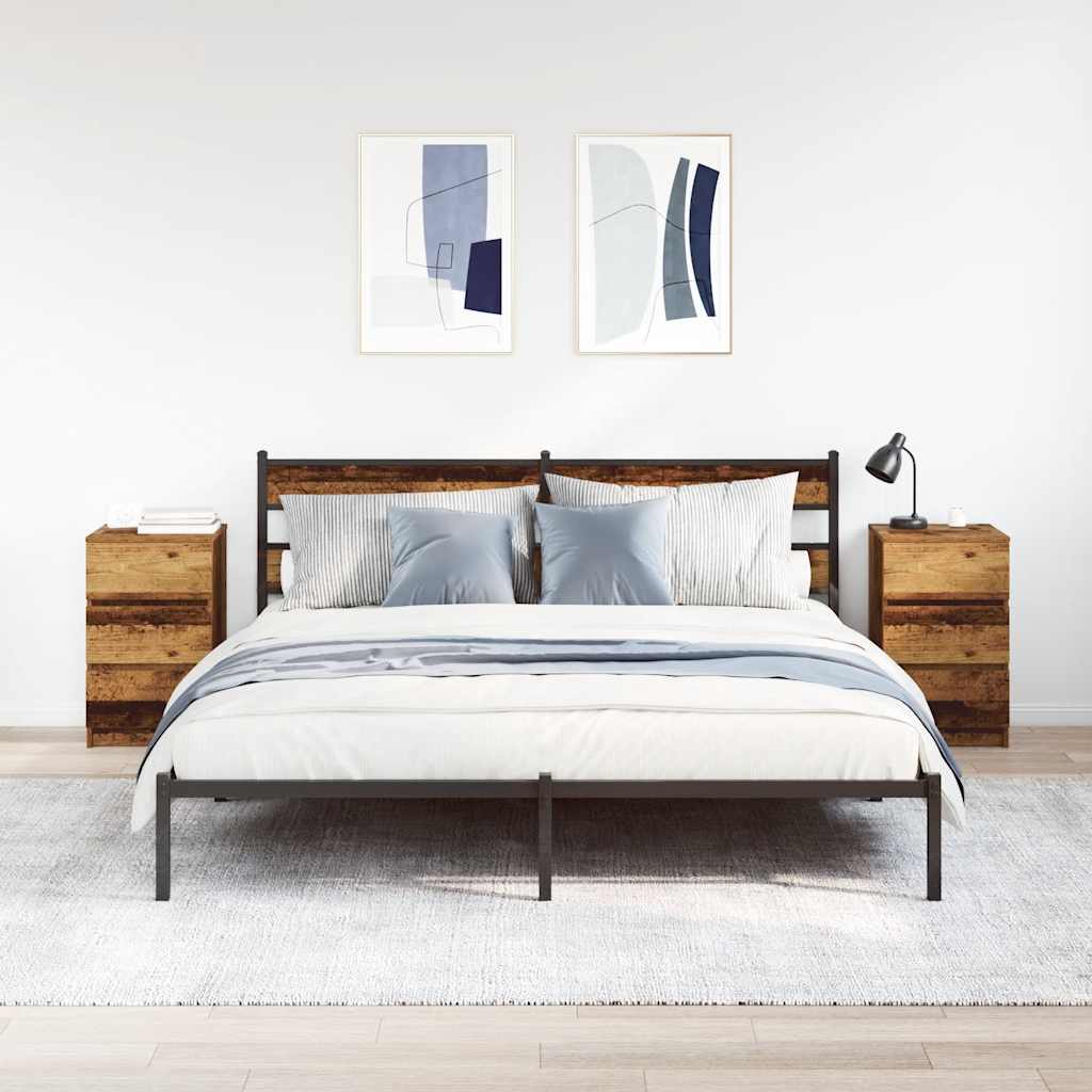 Mesillas De Noche Con 3 Cajones 2 Uds Madera Vieja 39x35x65 Cm_1