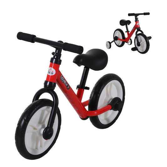 Homcom Bicicleta De Equilibrio Con Pedales Y Ruedas Entrenamiento Extraíbles_0