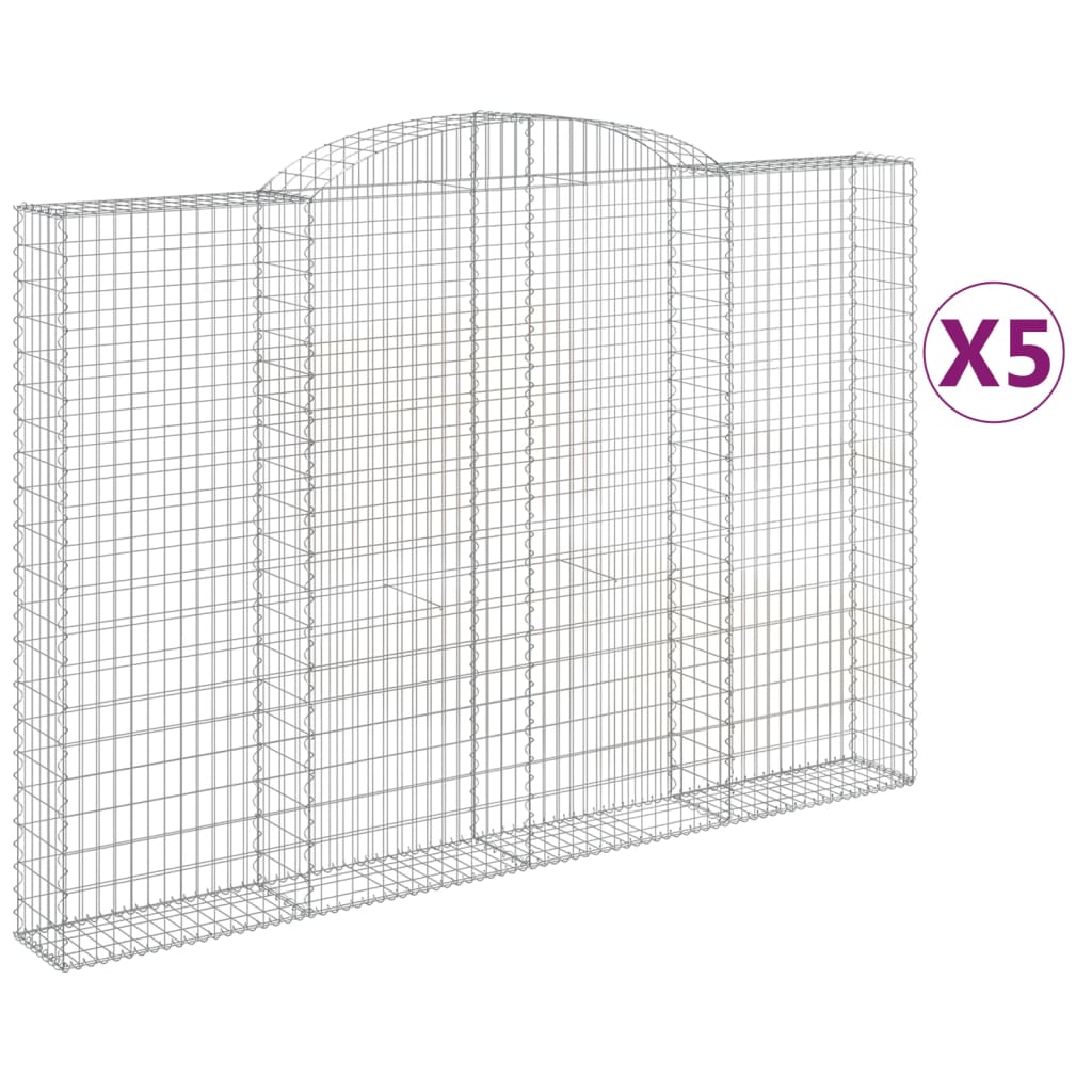 Cestas De Gaviones 5 Uds Forma De Arco Hierro 300x30x200/220 Cm_0