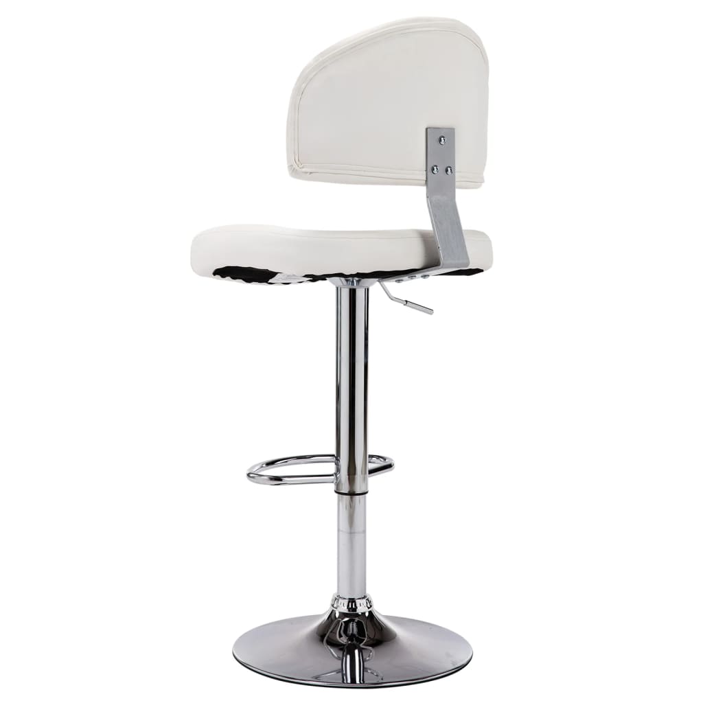 Taburete De Cocina Cuero Sintético Blanco_1