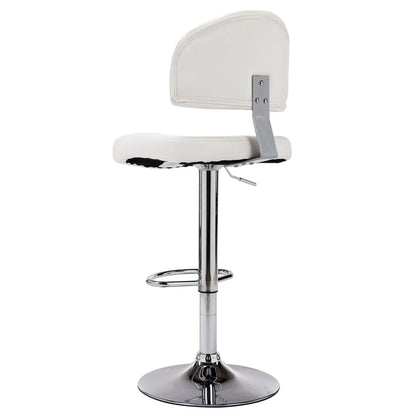 Taburete De Cocina Cuero Sintético Blanco_1