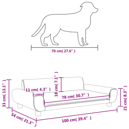 Cama Para Perros De Terciopelo Negra 100x54x33 Cm / Vetonek_1