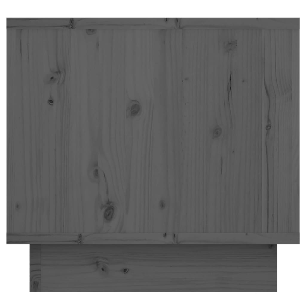 Mesita De Noche Madera Maciza De Pino Gris 35x34x32 Cm_4