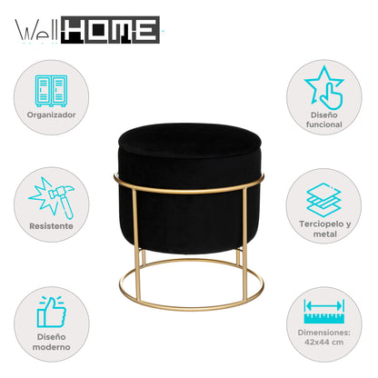 Well Home - Puff De Terciopelo Negro eliane_1