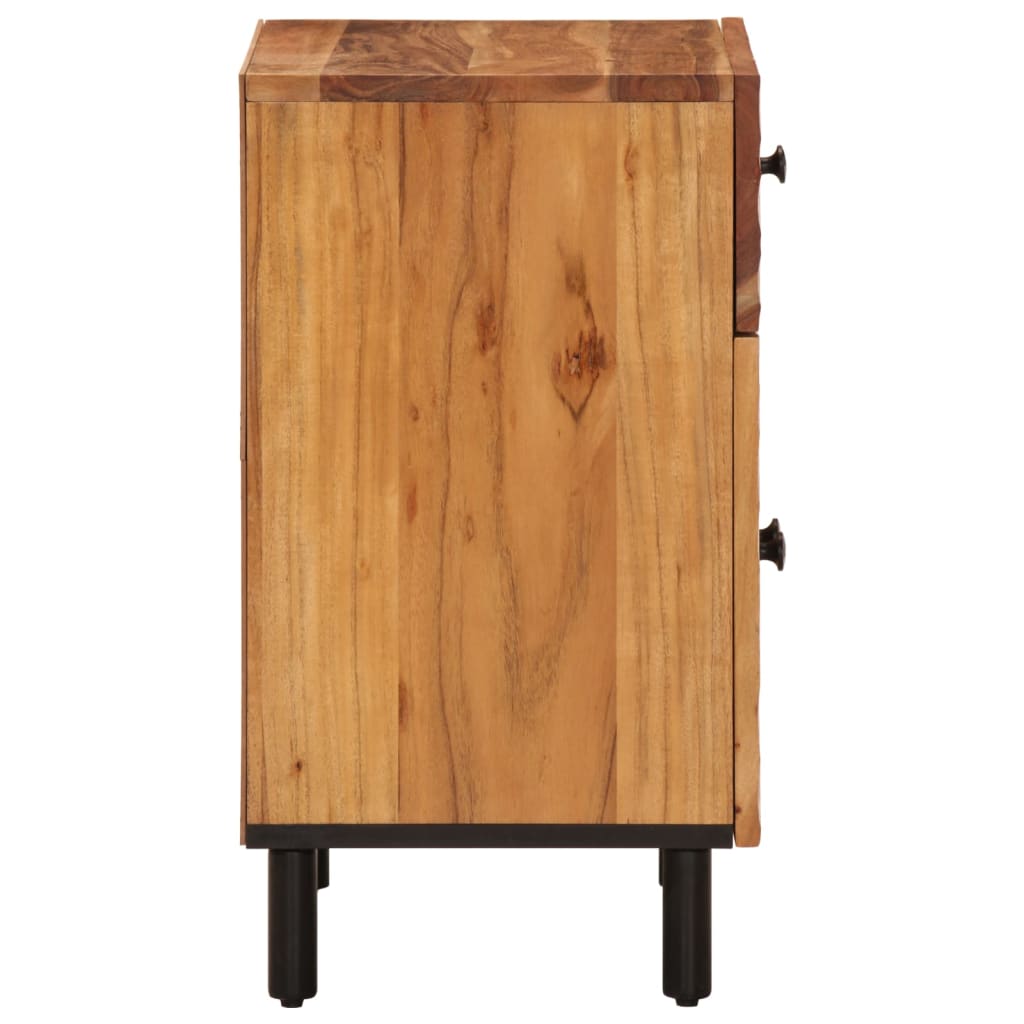 Mesita De Noche Madera Maciza De Acacia 50x33x60 Cm_4