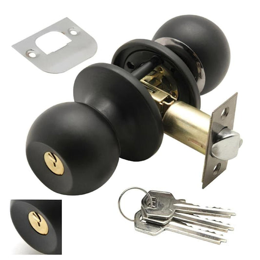 Pomo Puerta Wolfpack Con Llave Ambos Lados Negro_0