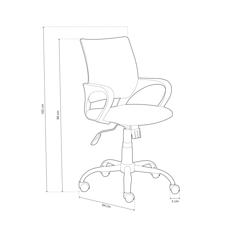 Silla De Oficina Logic Tejido, Negro, 60 X 90-102 X 60cm_4