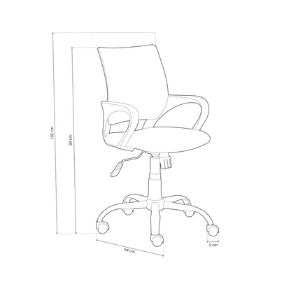 Silla De Oficina Logic Tejido, Negro, 60 X 90-102 X 60cm_4