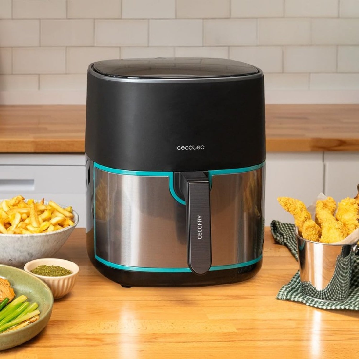 Freidora De Aire Sin Aceite De 6,5 L Cecofry Fantastik Inox 6500 Pack Air Fryer 1700 W, Acero Inox, 9 Menús, Tecnología Perfect Cook, 80-200grados C_4
