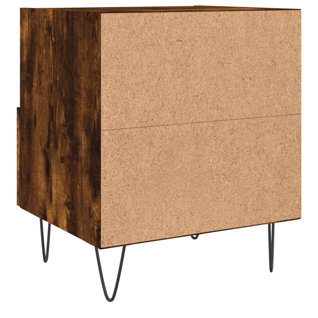 Mesita De Noche Madera Ingeniería Roble Ahumado 40x35x47,5 Cm_4