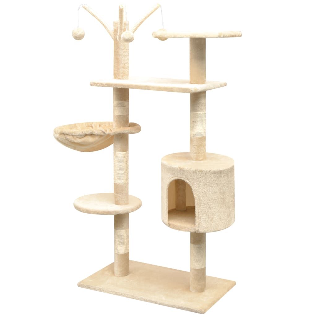 Vidaxl Rascador Para Gatos Con Poste Rascador De Sisal 125 Cm Beige_1