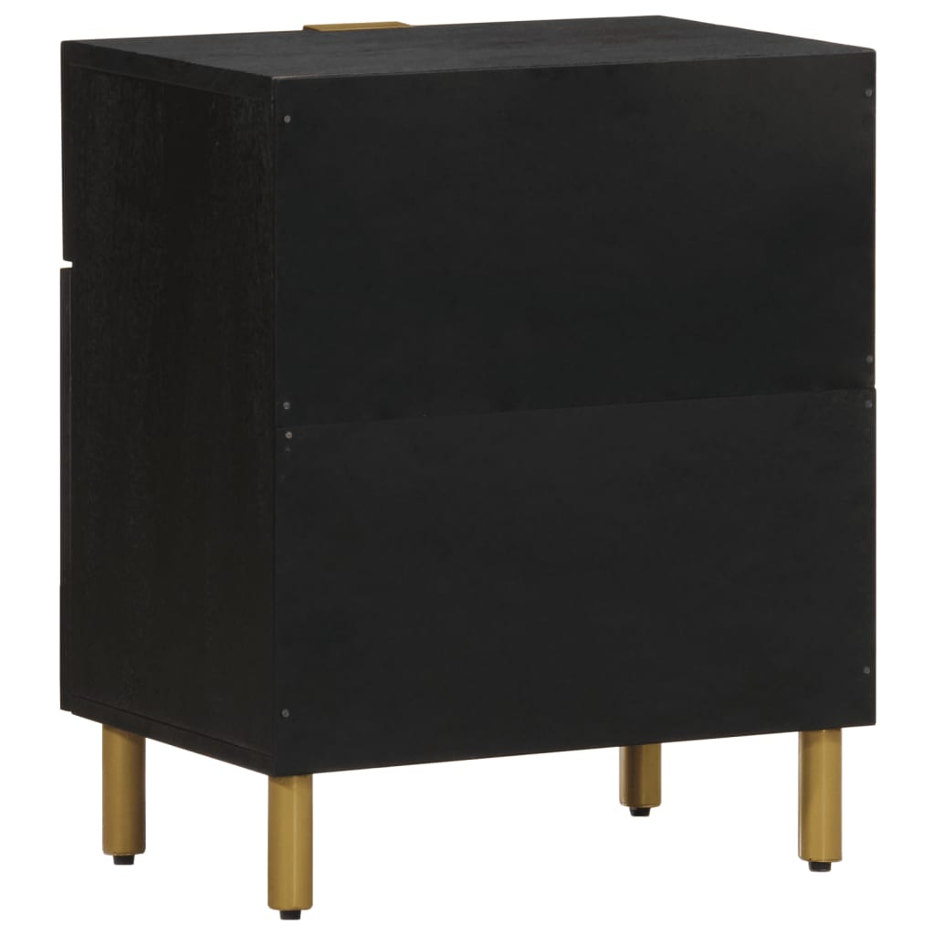 Mesita De Noche Madera De Ingeniería Negra 50x33x60 Cm_3