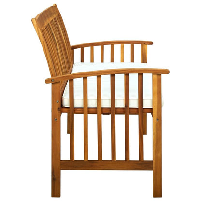 Vidaxl Banco De Jardín Con Cojín Madera Maciza De Acacia 147 Cm_3