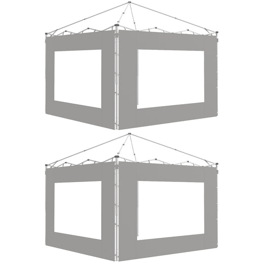 Outsunny Paredes Laterales Para Carpa De 4 Paneles 295x195 Cm Gris_0