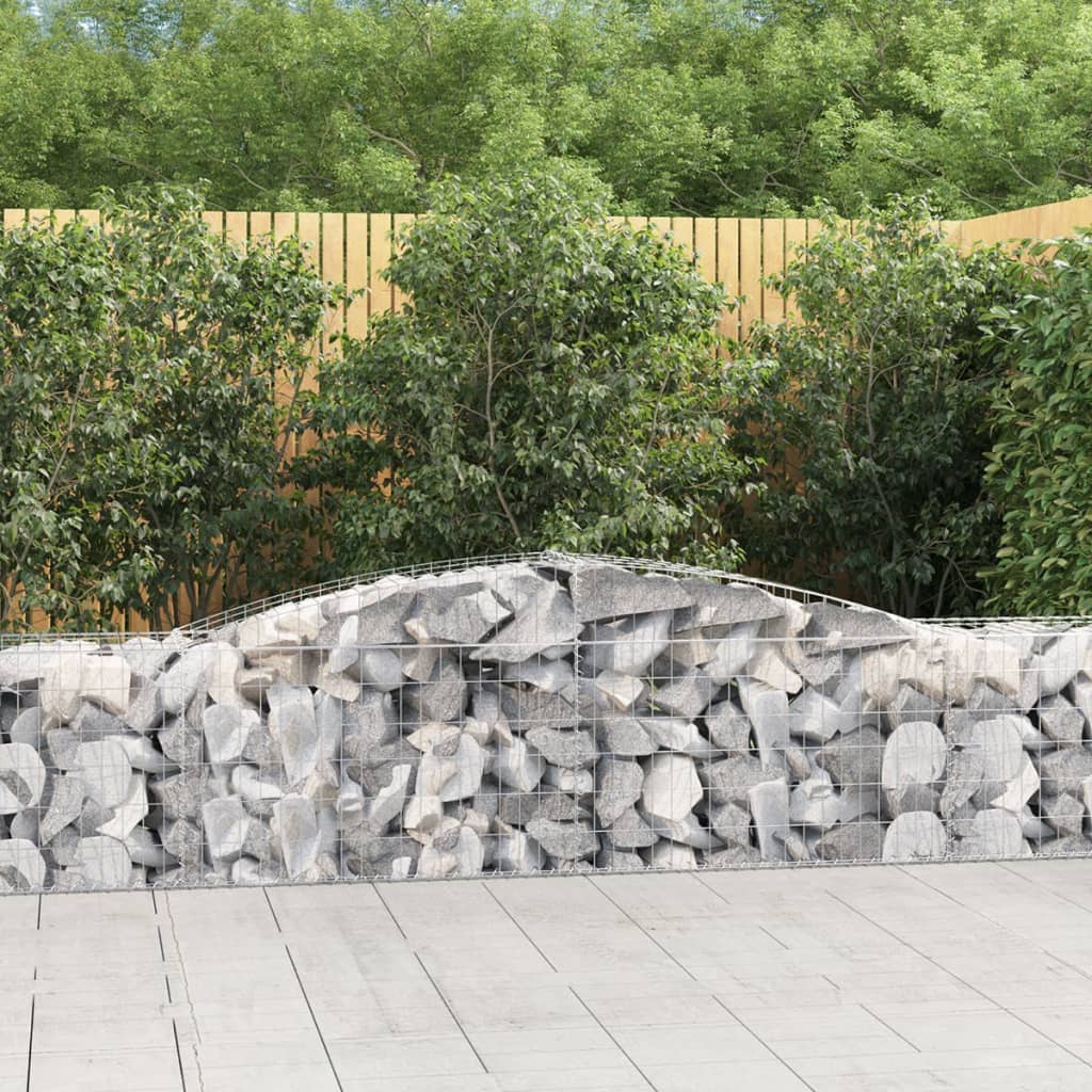 Cestas De Gaviones 4 Uds Forma De Arco Hierro 400x50x60/80 Cm_1