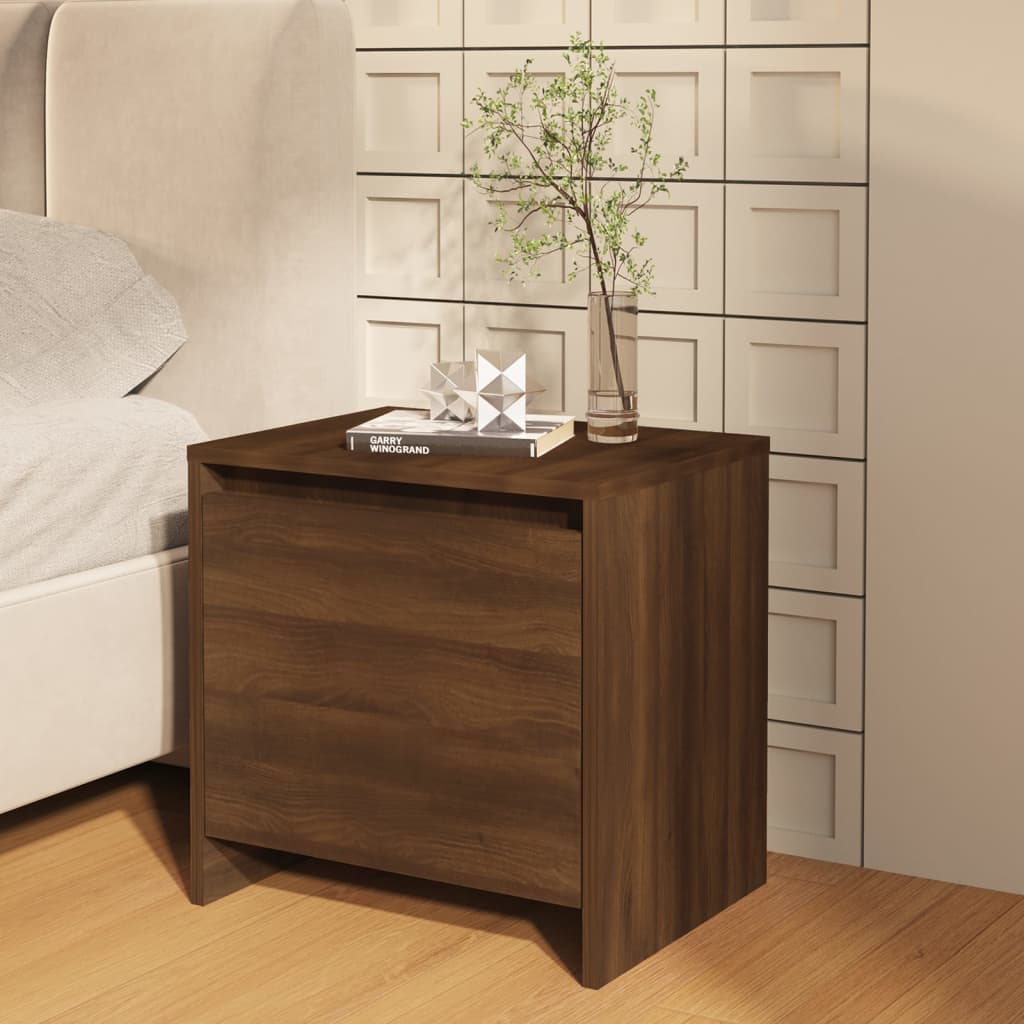 Mesita Noche 2 Uds Madera Ingeniería Marrón Roble 45x34x44,5 Cm_1