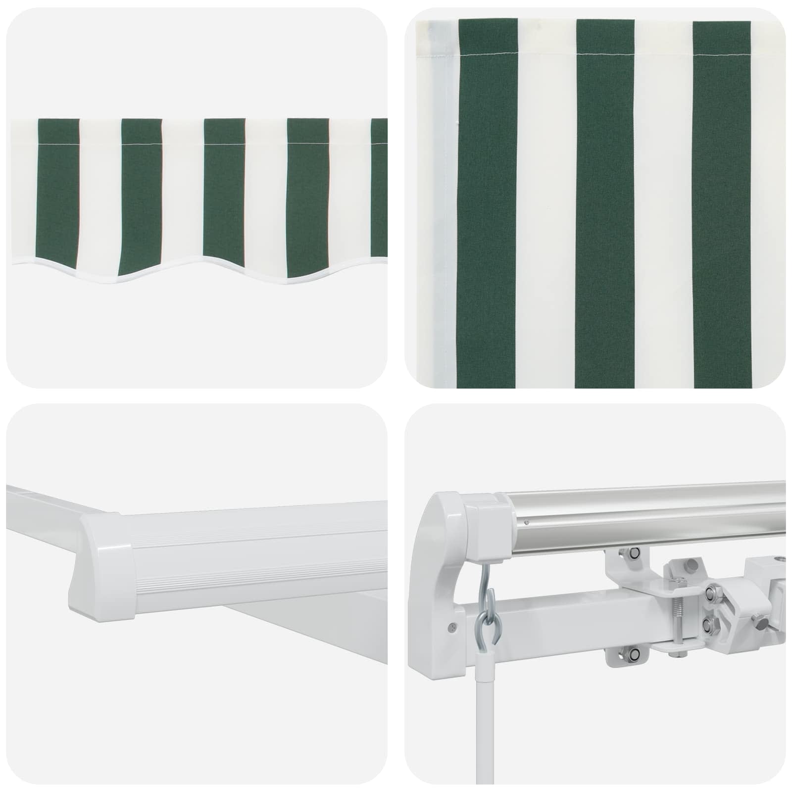 Toldo Retráctil Verde Y Blanco 400 X 300 Cm_3