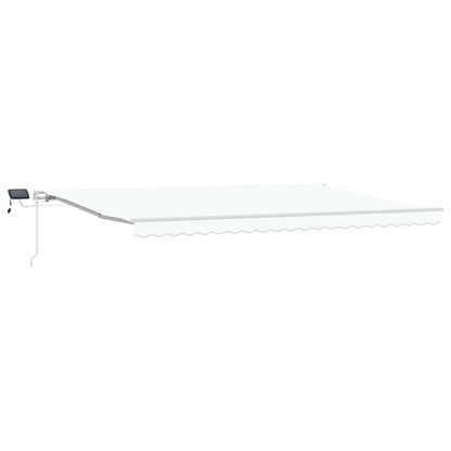 Toldo Retráctil Blanco 500 X 350 Cm Tela Y Aluminio_0