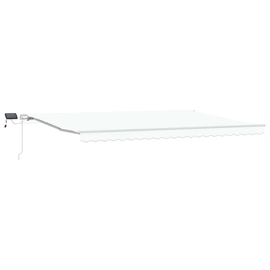 Toldo Retráctil Blanco 500 X 300 Cm Tela Y Aluminio_0