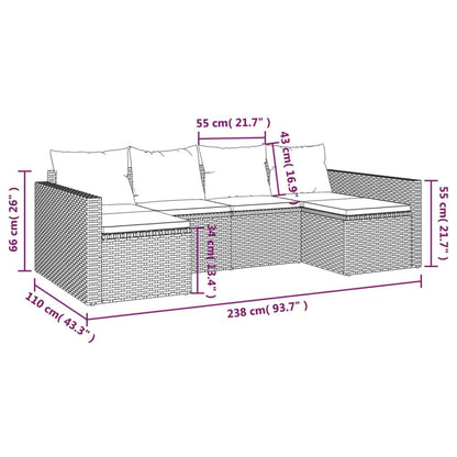 Vidaxl Set Muebles De Jardín 2 Piezas Y Cojines Ratán Sintético Marrón_2