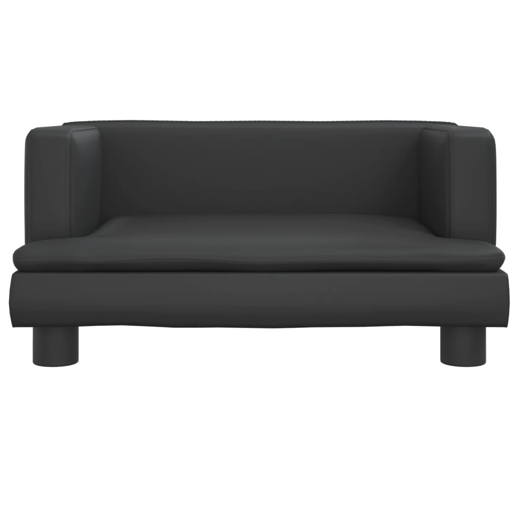 Cama Para Perros De Cuero Sintético Negro 60x40x30 Cm / Vetonek_3